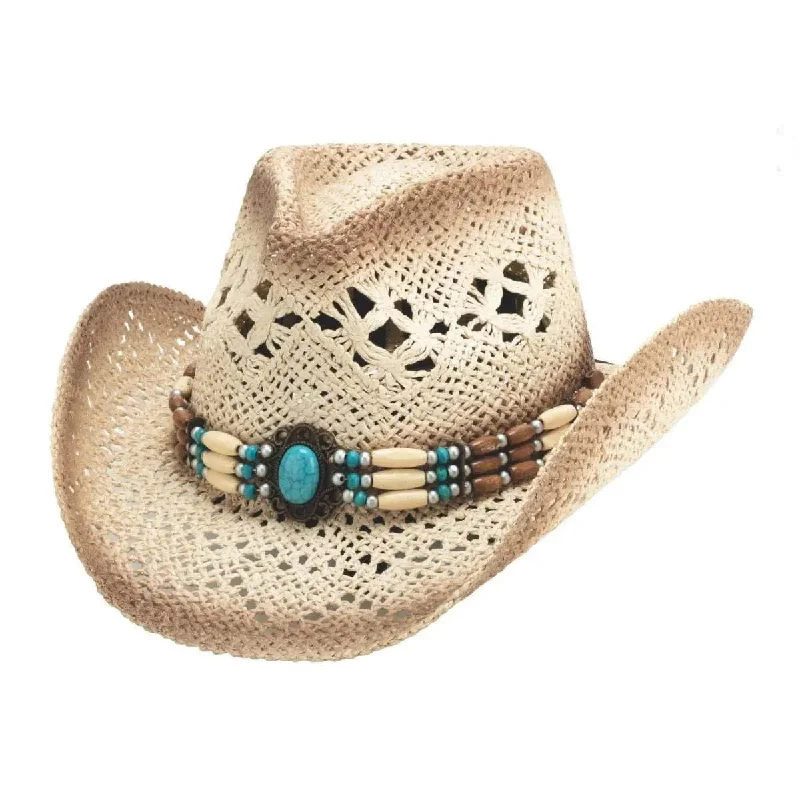 Traditional cowboy hats for men with a timeless shape and natural color -Bullhide Bowie - Straw Cowgirl Hat