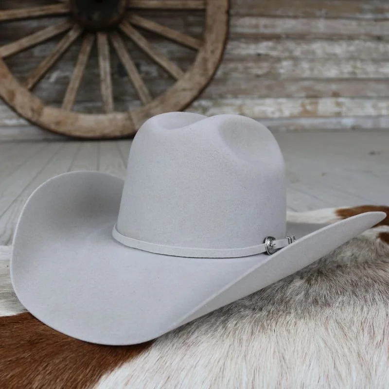 Designer felt hat with artistic wool craft -Serratelli Platinum Wool Cowboy Hat