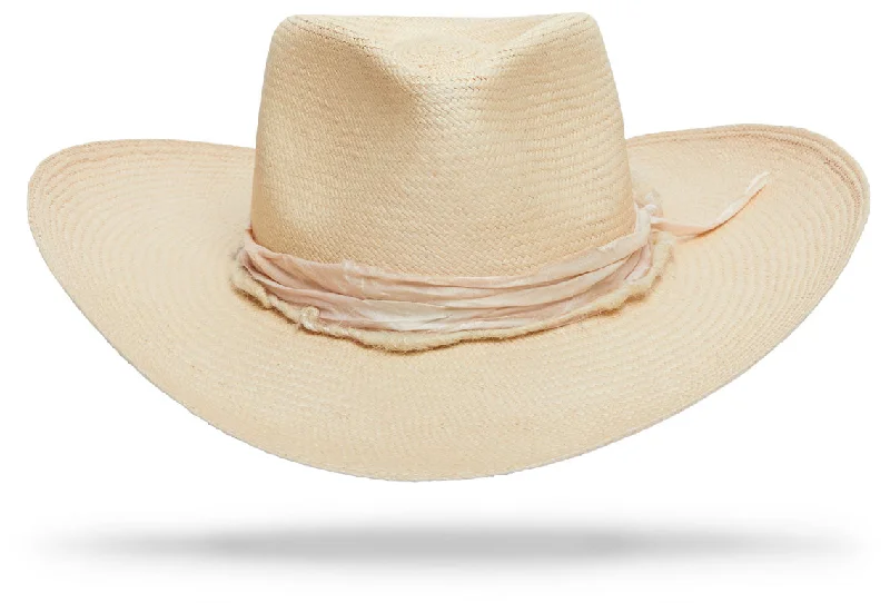 Bohemian straw hat for women with woven design and relaxed, free-spirited vibe -Georgia Cowboy