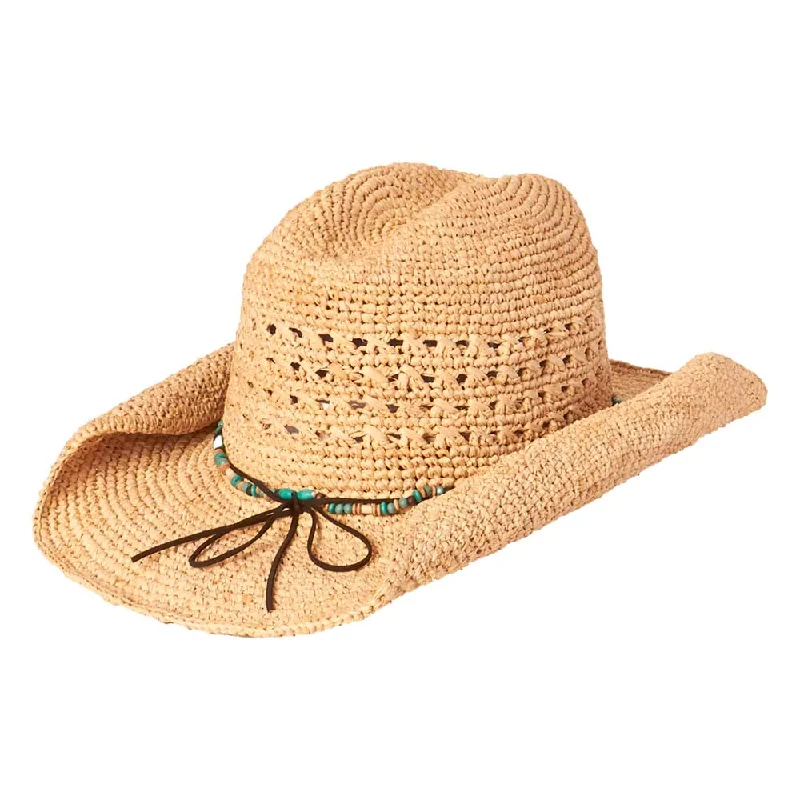 Fashionable straw Panama hat for men with traditional and sleek design -Kooringal - Torah Turquoise Cowboy Hat