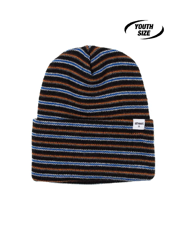 Designer baseball cap for luxury streetwear -Youth Issue Beanie | Blue