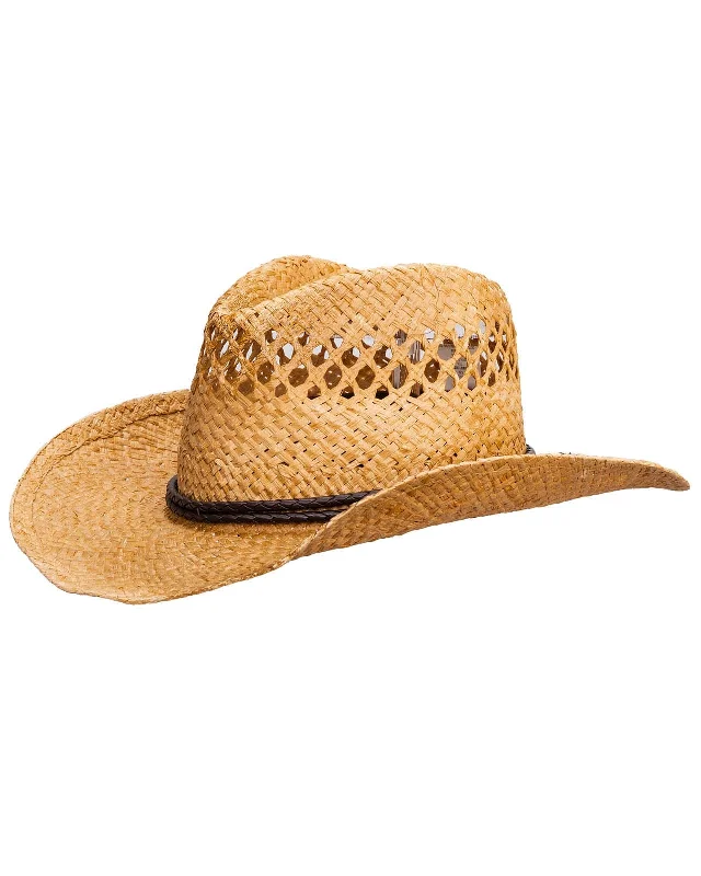 Casual straw cap for women with minimalist design and chic, effortless style -Brumby Rider Straw Hat