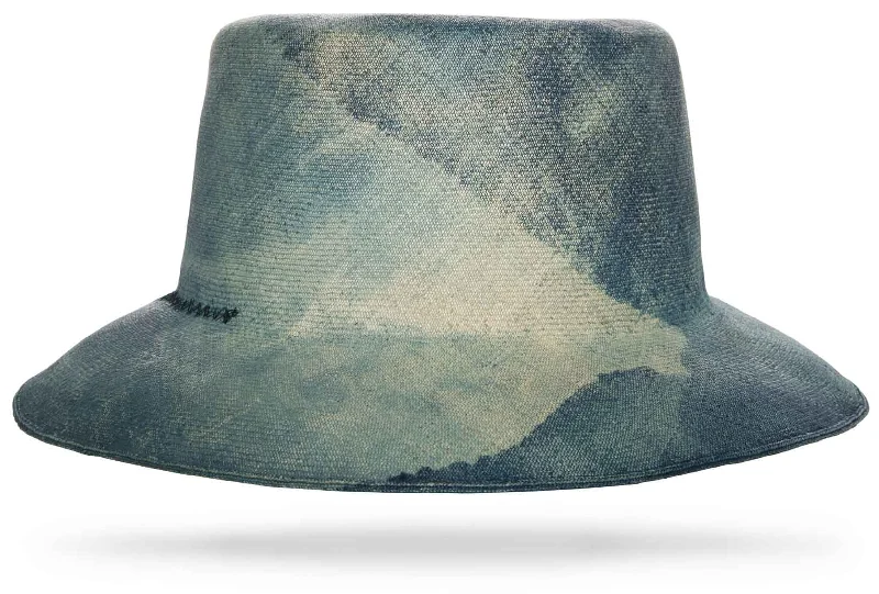 Wide-brim straw hat for women with UV protection for sunny beach days -Bucket Montecristi Superfino Dyed