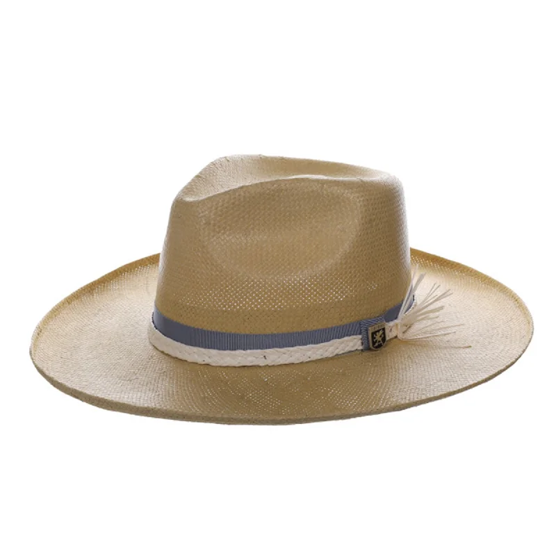 Classic fedora hats for men with smooth finishes and clean-cut edges for formal events -Stacy Adams NY Handwoven Toyo Straw Fedora