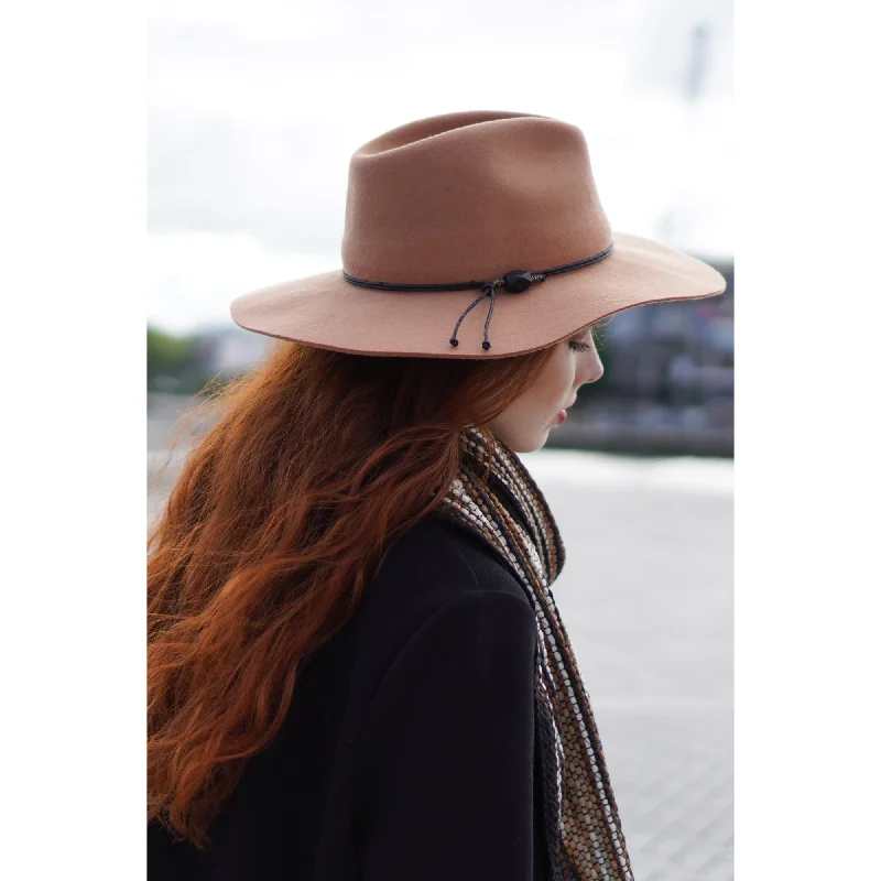 Affordable felt hat for stylish budget wear -The Austin - Rope Trimmed Felt Hat