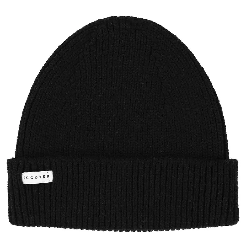 Graphic trucker cap for playful fashion flair -Ribbed Merino Beanie / Black