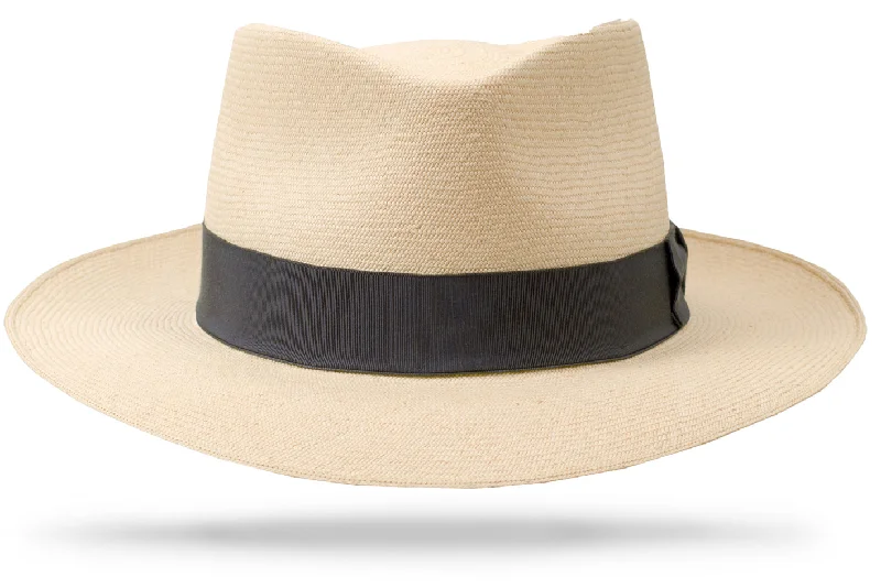 Durable straw hat for men with wide brim for outdoor adventures and protection -Montecristi Amalfi