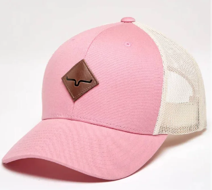 Custom leather cowboy hats for women with unique stitching and embellishments -Kimes Ranch Pink Diamond Cap