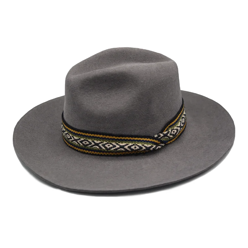 Durable felt hat with reinforced brim strength -XO - Gunmetal