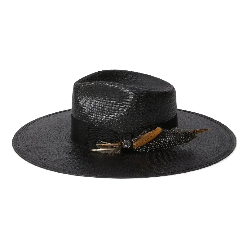 Premium wool fedora hats for men with clean, sharp edges and refined look -Stetson Atacama Shantung Straw Wide Brim Fedora