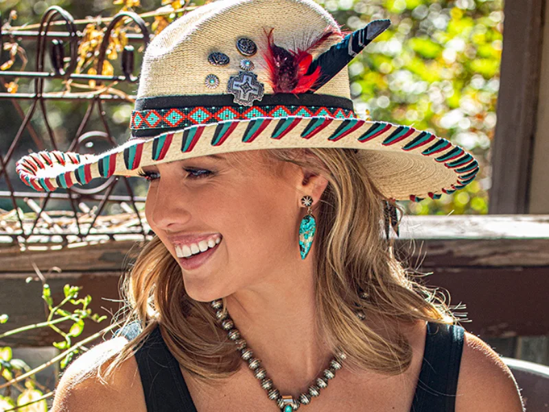 Western cowboy hats with metallic studs for added flair and rock-inspired style -Chippewa Gus Palm Hat