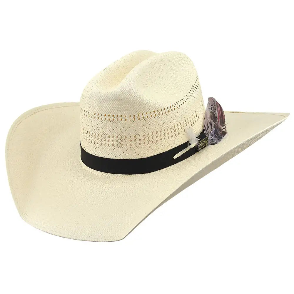 Elegant cowboy hats for men with satin ribbon bands and luxurious finish -Larry Mahan's Panhandle - (10X) Straw Cowboy Hat