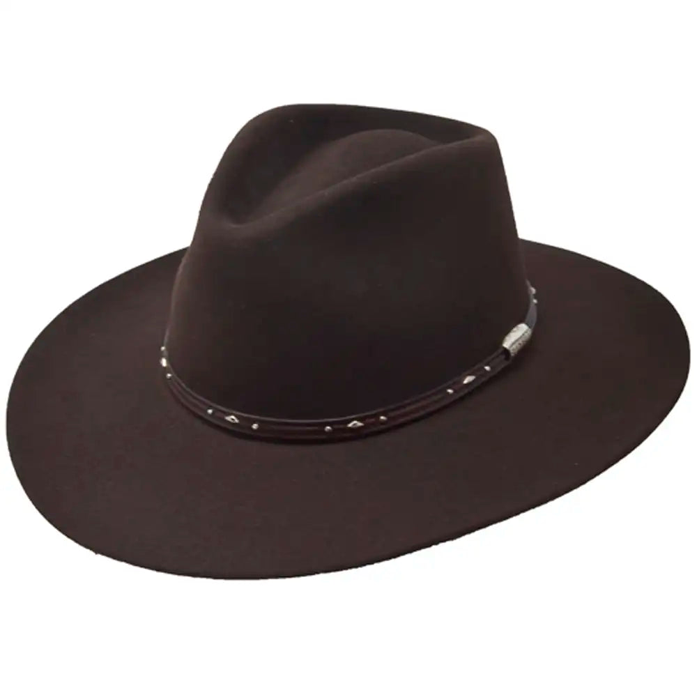 Handmade leather cowboy hats for men with fringe details for a wild, western appeal -Stetson Pawnee - (5X) Fur Felt Cowboy Hat