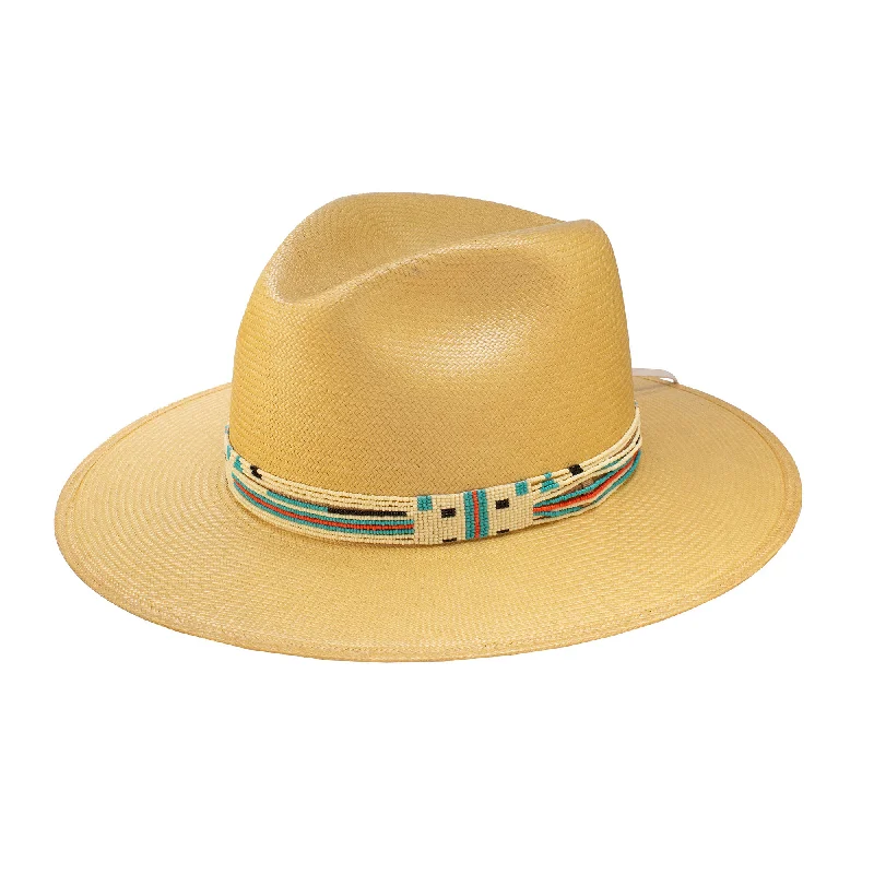 Luxurious felt fedora hats for women with satin finish and minimalistic design -Stetson Cliff Dweller Straw Wide Brim Western Hat