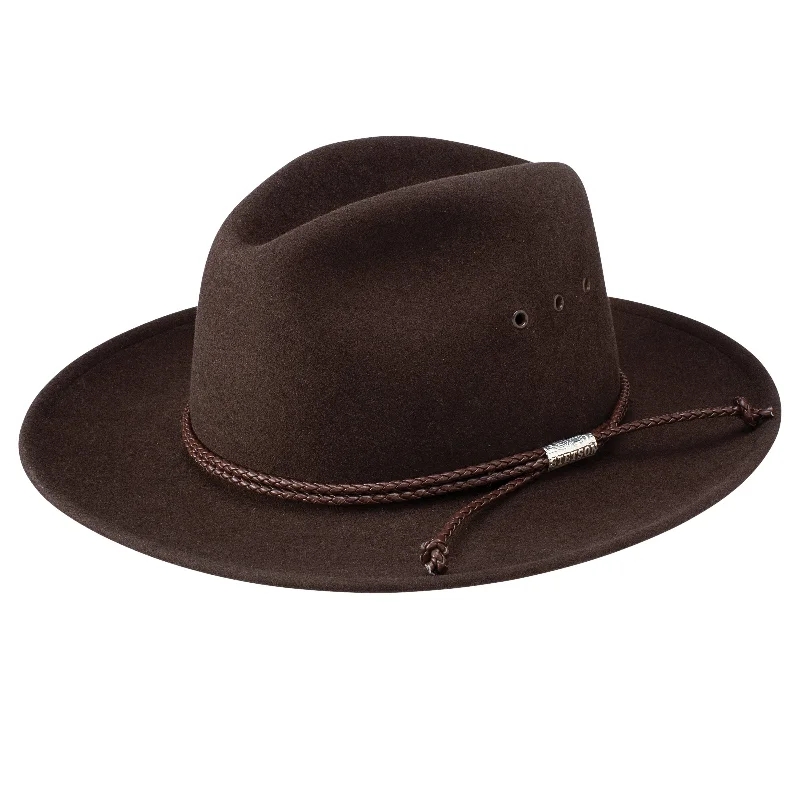 Custom fedora hats for women with exotic animal prints for unique style -Stetson Crossover Wool Felt Wide Brim Fedora