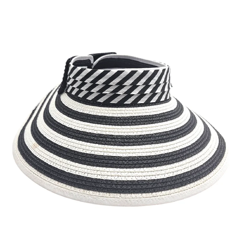 Classic wool felt hat for cold winter days -Black and White Stripes Sun Visor Cap for Women(Cascada)