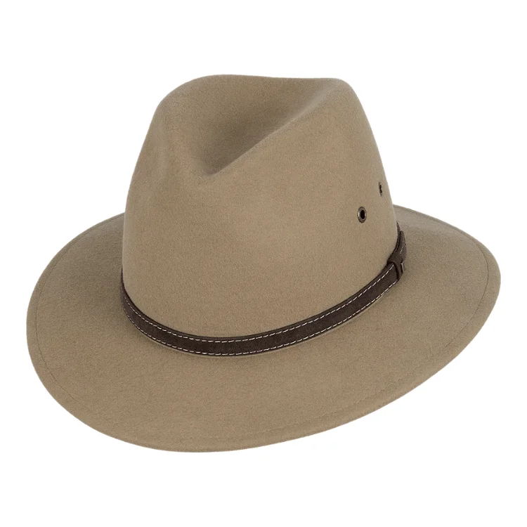 Fashionable fedora hats for men with statement feathers for extra flair -Kooringal Mid Brim Fedora Ramble - Tan