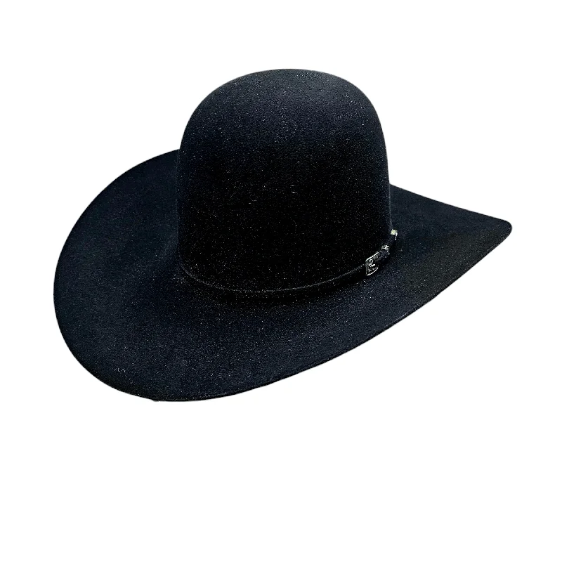 Casual felt hat for relaxed weekend vibes -American Hat Co. - 100X Black Felt Cowboy Hat - Open Crown - 4 1/4" Brim