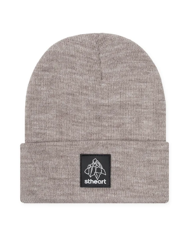 Breathable mesh cap for hot weather comfort -Rock Logo Beanie | Oat