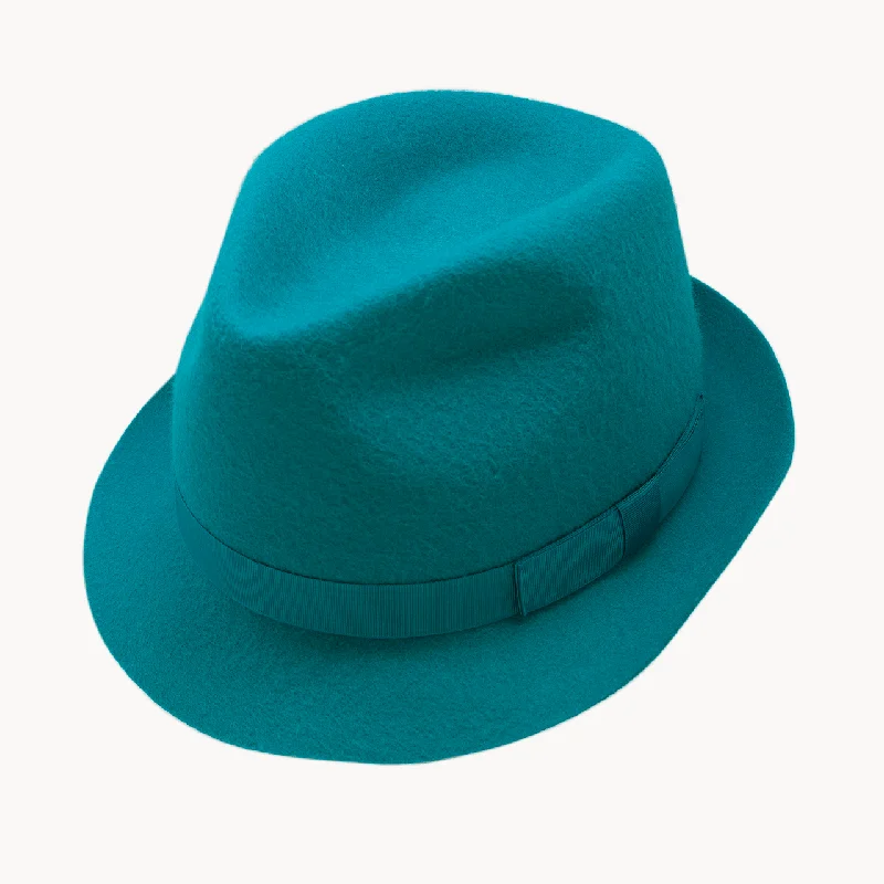 Designer felt hat with bold color options -Ukiyo - Vivid Blue Merino