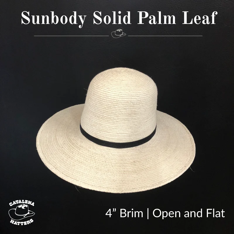 Wide-brim straw fedora for women with timeless style and classic look -Palm Leaf Solid