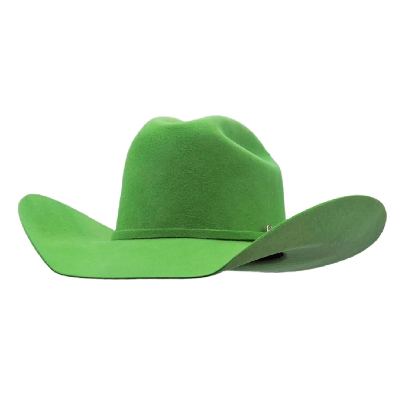 Authentic cowboy hats with feather accents for a bold and distinctive look -ROUNDUP GREEN COWBOY HAT