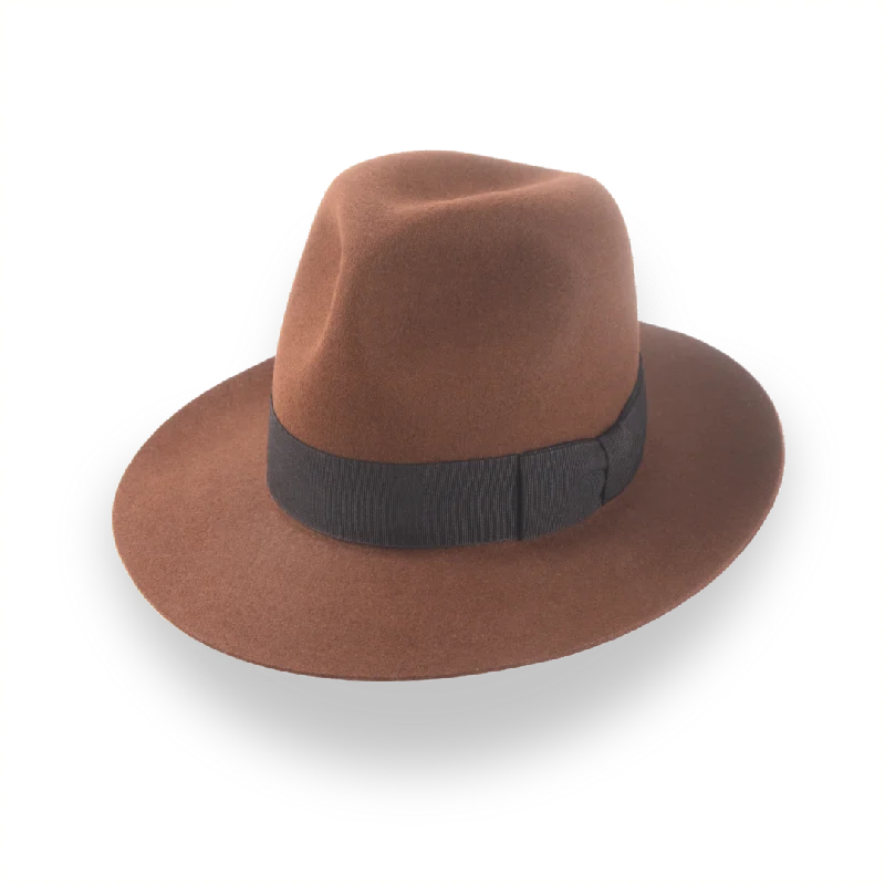 Trendy fedora hats for men with eco-friendly materials for conscious fashion -Light Brown Custom Indiana Jones Hat in Premium Fur Felt | The Raider