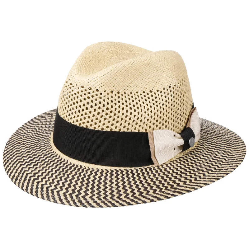 Classic straw sun hat for women with wide brim and stylish accent -Classy Traveller Panama Hat by Lierys