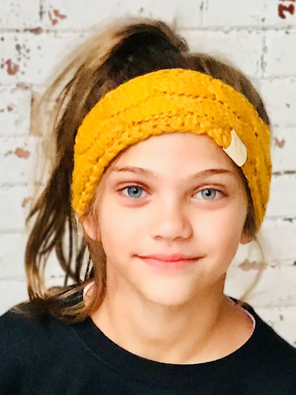 Embroidered name cap for unique personal touch -HW-20-KIDS MUSTARD HEADWRAP