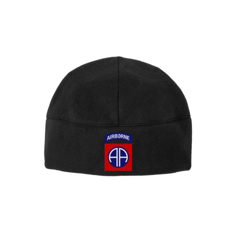 Premium snapback cap with flat bill design -82nd Airborne Soft Fleece Beanie