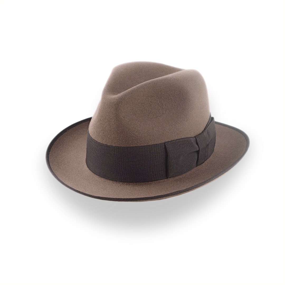 Wool fedora hats for men with stylish leather bands and minimalist designs -1930's Retro Style Fur Felt Fedora Hat For Men | The Dogal