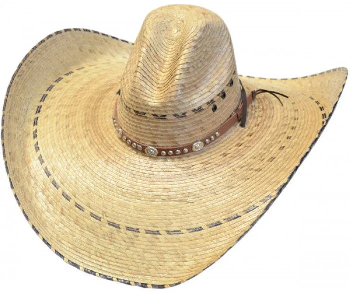 Handmade straw fedora for women with stylish band and chic appearance -El Borracho Gus Style Palm Sombrero