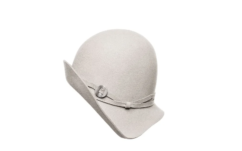 Affordable wool felt hat for simple elegance -JOYCE WOOL CLOCHE HAT - SILVER SAND