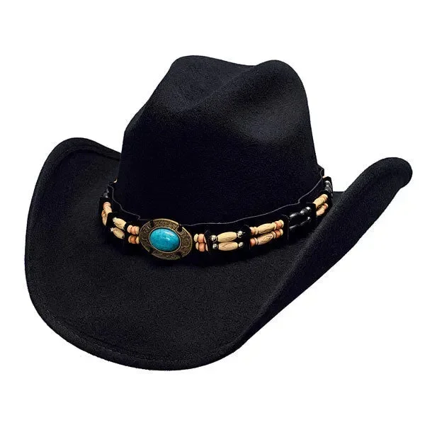 Classic cowboy hats with leather straps for women for a western-inspired, rugged look -Bullhide Fortune - Shapeable Wool Felt Cowboy Hat