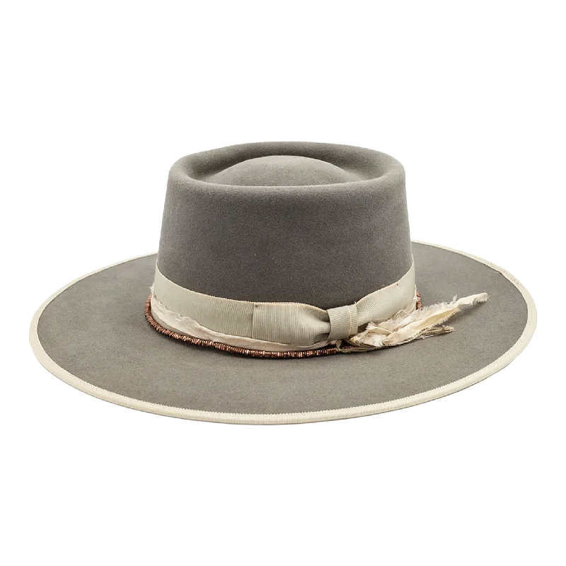 Elegant wool felt hat for special events -Sage Smoke