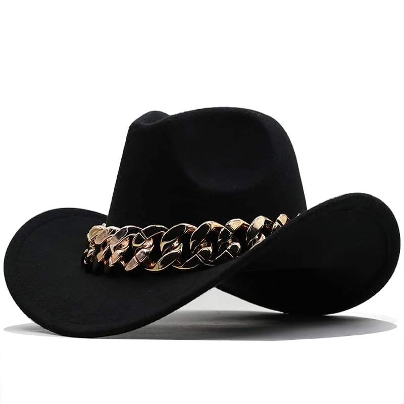 Lightweight straw cowboy hats for men with ventilated holes for breathability -Golden Valley Wool Cowboy Hat