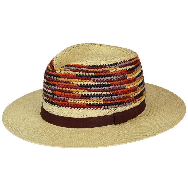 Designer fedora hats for men with unique detailing for standout fashion -Bailey Tasmin Wide Brim Panama Straw Fedora