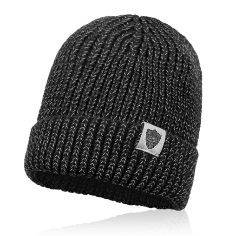 Classic cap with simple logo embroidery -SA Beanie | Reflective Knit PreOrder