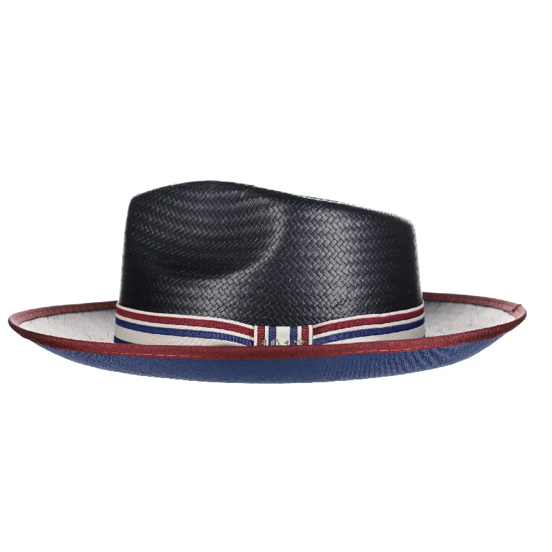 Elegant straw fedora hats for women with colorful bands for summer flair -Biltmore Metro Teardrop Toyo Straw Fedora