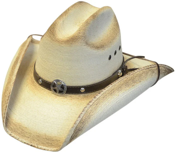 Vintage-style straw hat for men with classic design and retro influence -Fine Sahuayo Toasted Palm Cattleman Hat