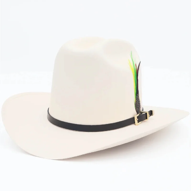 Unique cowboy hats for women with colorful fabric bands and patterned accents -Rancheron 5,000x Cowboy Carin Leon Hat