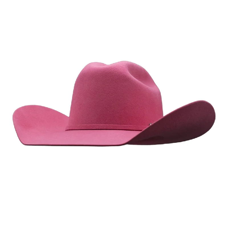 Comfortable felt cowboy hats for men with moisture-wicking linings for extended wear -NEON PINK COWBOY HAT