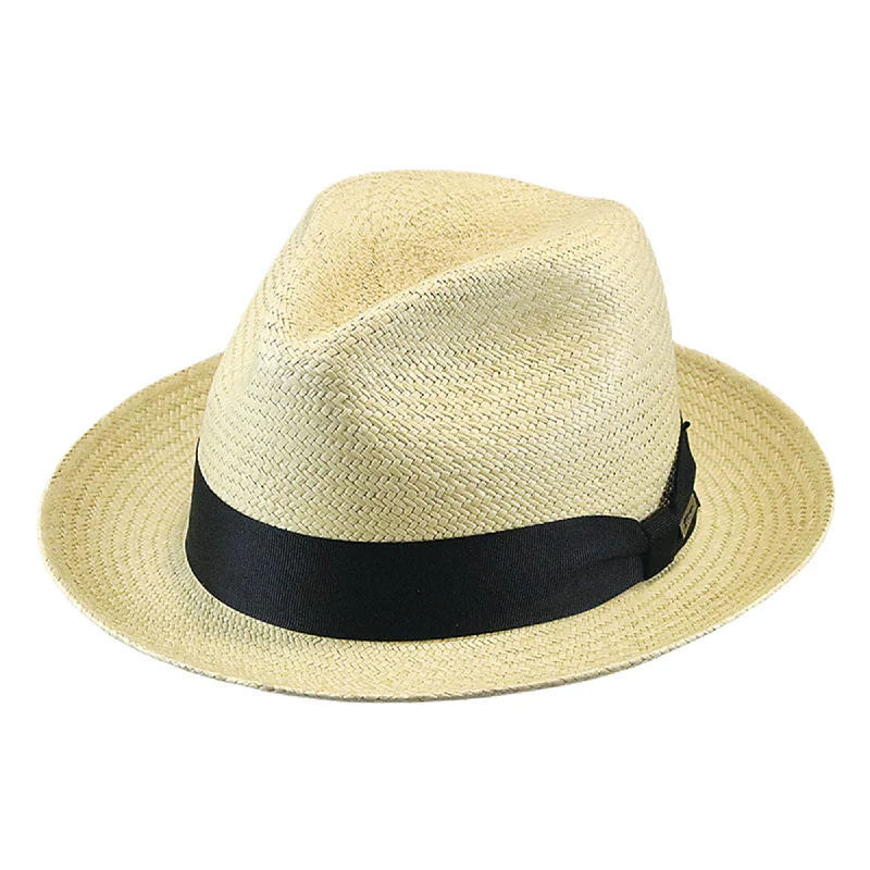 Trendy fedora hats for men with a sharp, angular design for modern fashion -Biltmore Andes Pinch Front Panama Straw Fedora