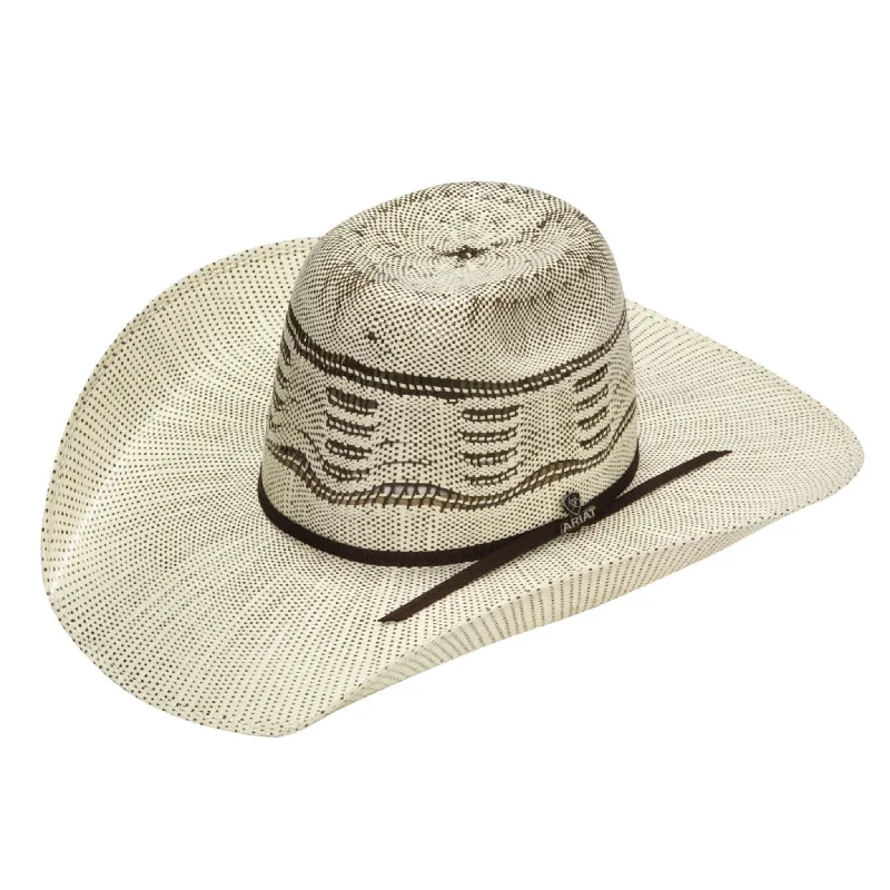 Classic straw boho hat for women with natural materials and laid-back style -Ariat Punchy Straw Hat