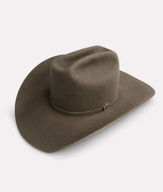 Handmade leather cowboy hats for men with fringe details for a wild, western appeal -The Republic :: Granite Grey