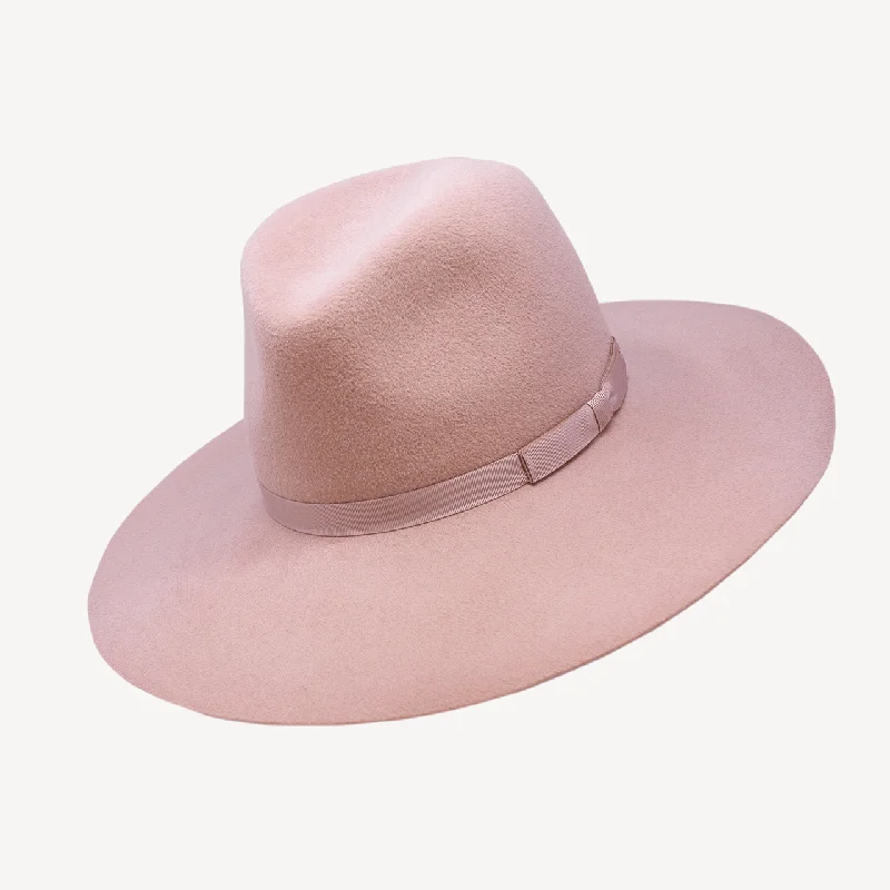 Luxury felt hat for sophisticated wardrobe additions -Grace - Blush Velour Rabbit