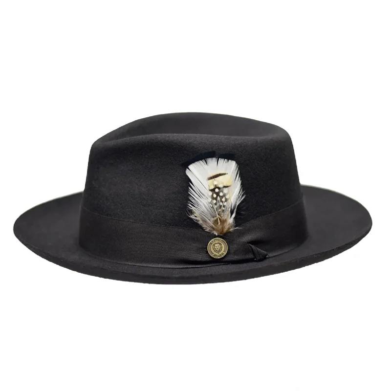 Designer fedora hats for men with unique detailing for standout fashion -Bruno Capelo Milan Raw Edge Fedora