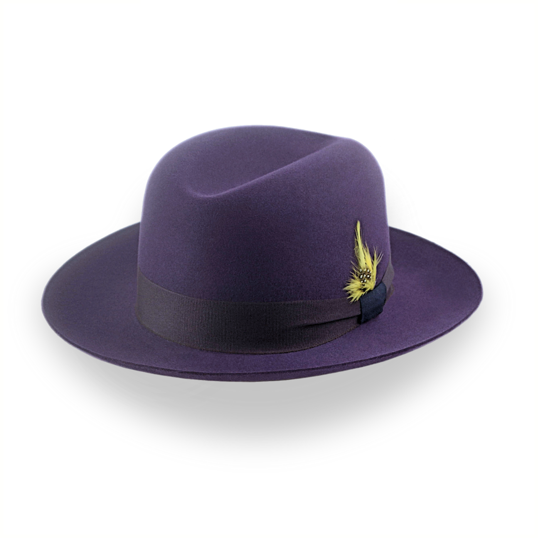 Comfortable straw fedora hats for women with ventilation for breathability -Dark Purple Fur Felt Fedora For Men | The Tobin