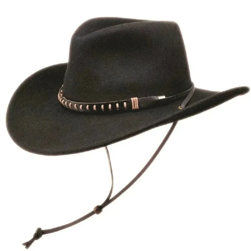 Colorful cowboy hats for men with vibrant bands for a modern and bold statement -Black Creek (BC2003)- Crushable Wool Felt Cowboy Hat