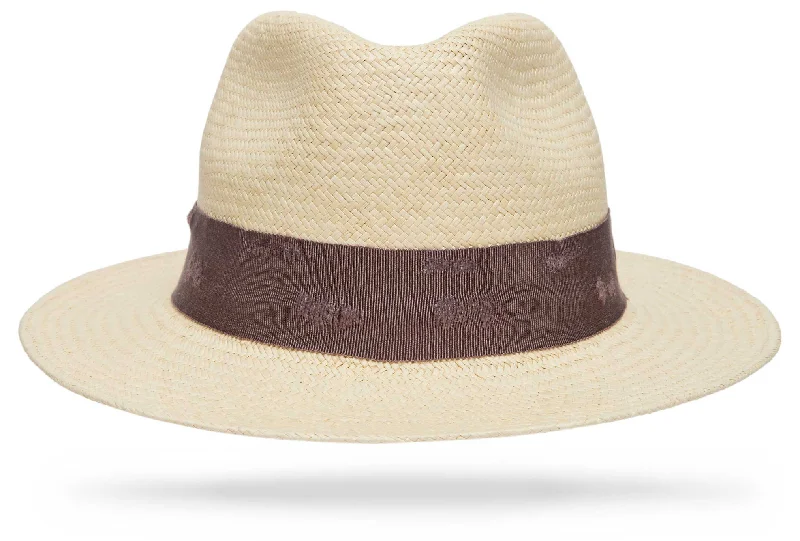 Classic straw sun hat for women with chic woven texture and sun protection -Amagansett Distressed taupe